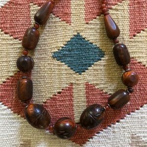 Vintage Wood (like?) Carved Necklace